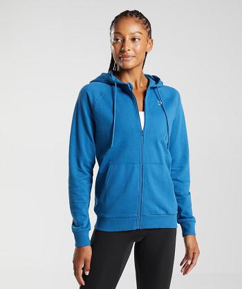 Sudadera Con Capucha Gymshark Entrenamiento Zip Mujer Azules | CO 2019UZG